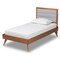 Baxton Studio Linn Mid-Century Light Grey Fabric Upholstered and Walnut Brown Finished Wood Platform Bed-Twin 191-11530-11159-ZORO - alternate 2